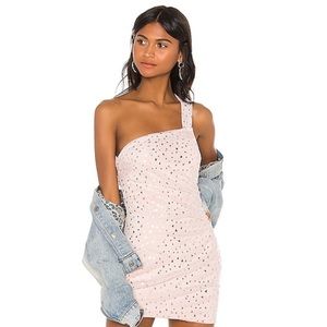 Revolve pink one-shoulder dress